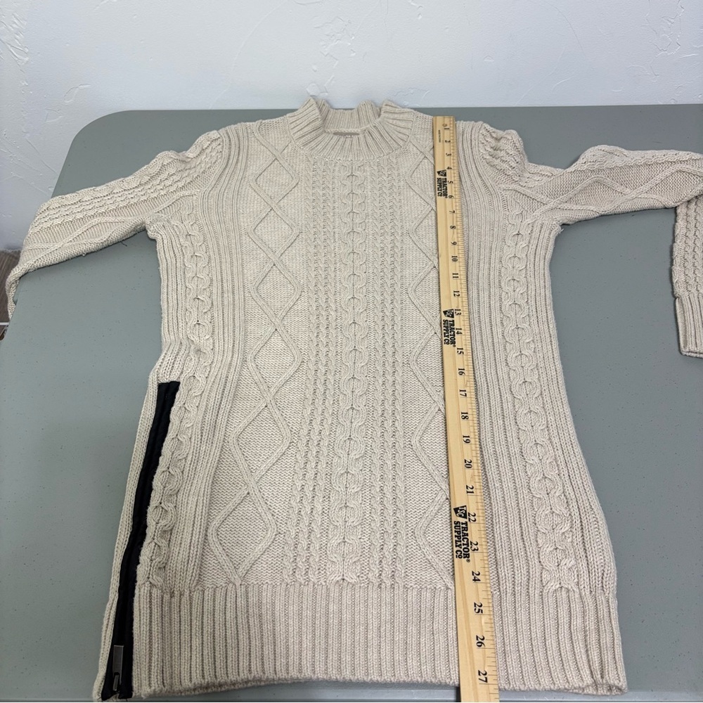 Banana Republic Women's Small Cable Knit Textured Sweater Side Zip Cotton - Picture 10 of 10